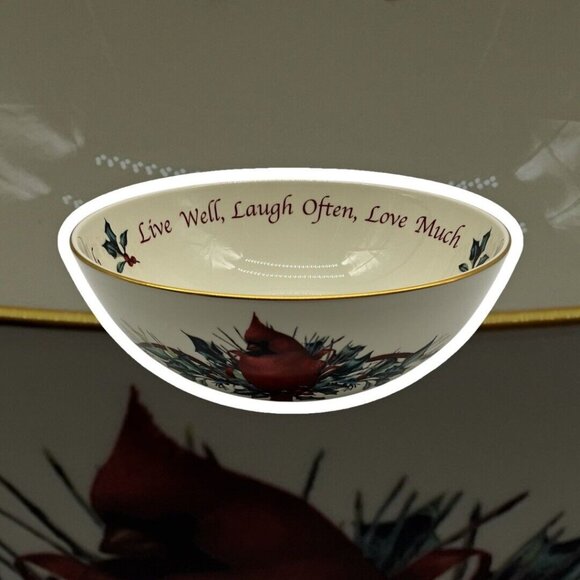 LENOX American Home Collection Winter Greetings 9 Inch Holiday BOWL Serveware - Picture 6 of 16